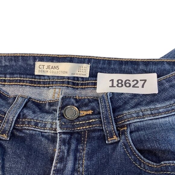 CT Jeans Skinny Stretch Mid Rise Blue Denim Size 2 - Picture 10 of 10